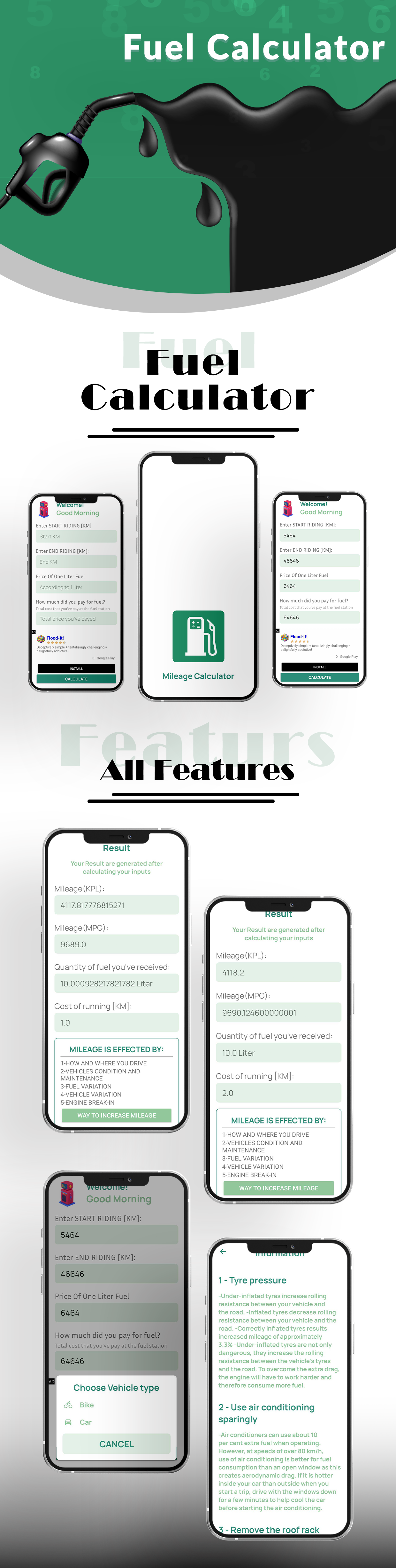 Fuel Calculator | Mileage Calculator| Android App | Admob Ads